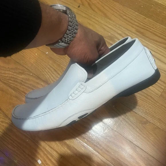 NWB Kenneth Cole ‘Drive Home’ Men's White Loafers Sz 10 - Picture 7 of 10